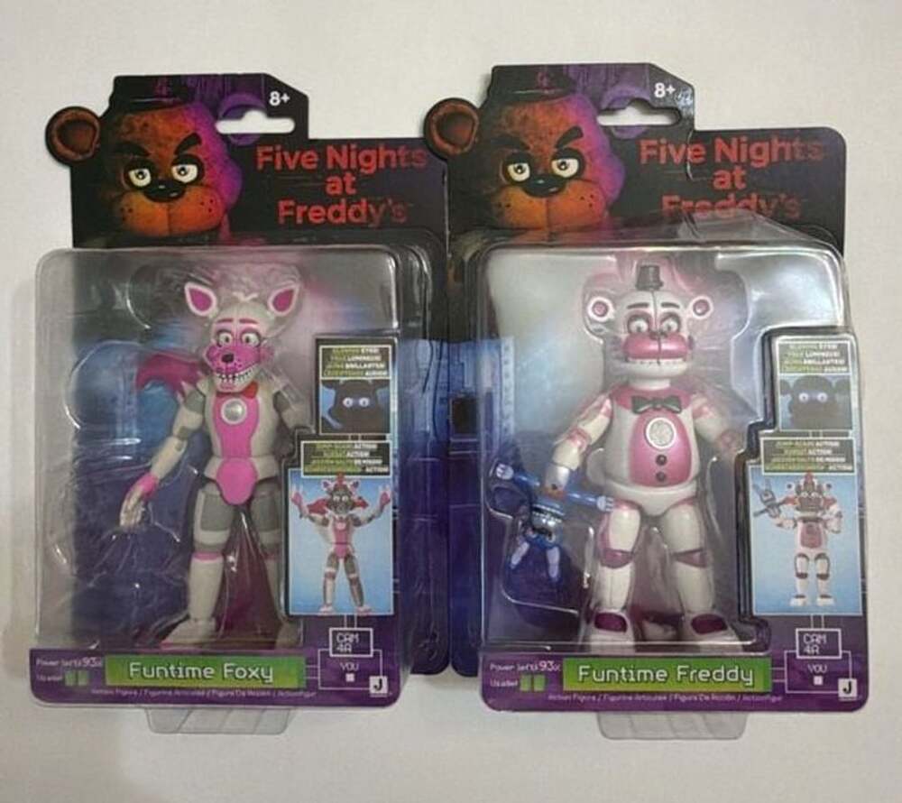 Five Nights at Freddy's Funtime Foxy & Funtime Freddy Action Figures Bundle